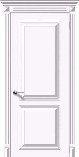 Межкомнатная дверь Квадро ДГ Белая эмаль